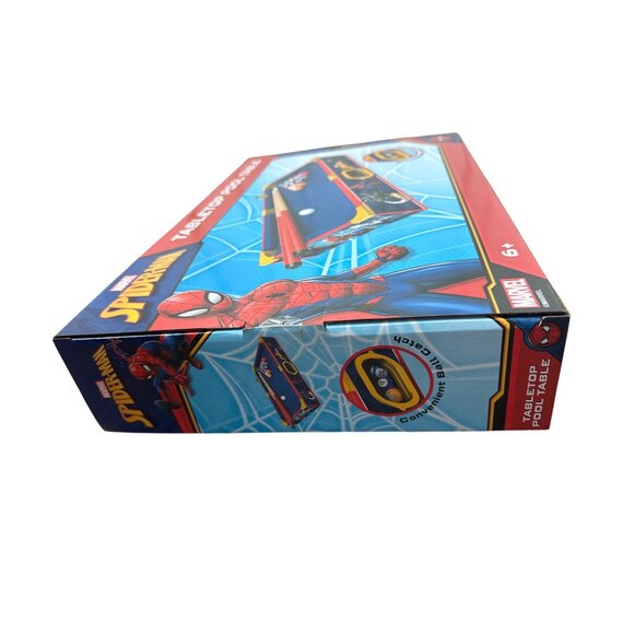 Marvel Spider-Man Tabletop Pool Table Kids 6+ Blue/Red Arcade Game Compact Desig - Picture 3 of 4